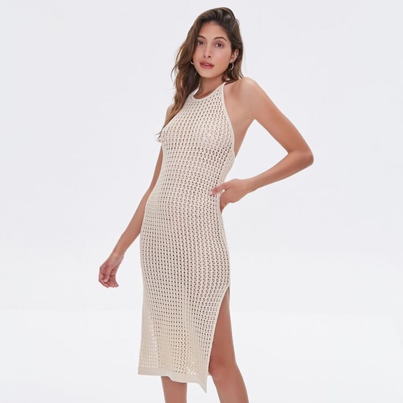 Forever 21 Open-Knit Halter Dress NWT - Picture 2 of 16